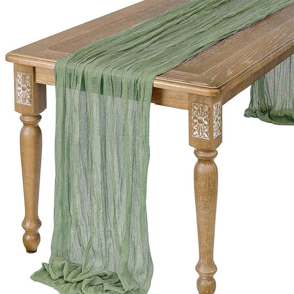 Wedding Birthday Party Decoration Semi-Sheer Gauze Runner Vintage Retro Cloth Multipurpose Bohemian Decoration