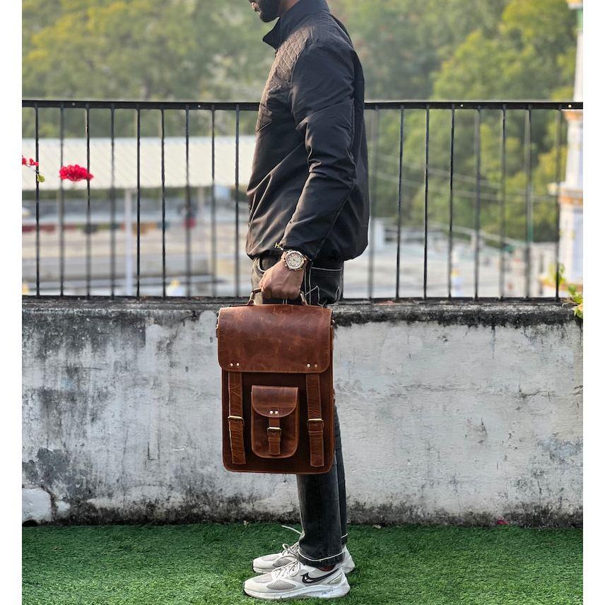 15-дюймовая кожаная сумка-мессенджер — фото 3