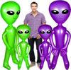 90cm Modèle Alien OVNI Vert Violet Bleu Jouets Gonflables pour Enfants et Adultes Accessoires Cosplay Amusants d'Halloween Fournitures de Fête d'Anniversaire OVNI