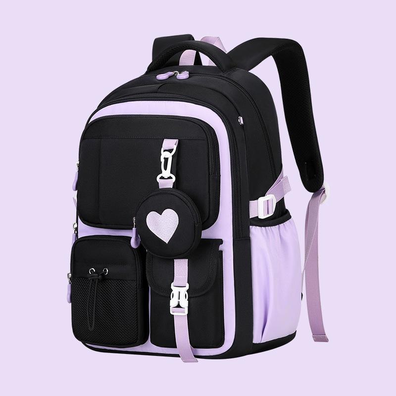 Three-Piece Schoolbag Double Shoulder Junior High School Girl College Student Backpack Junior High School Student Universal