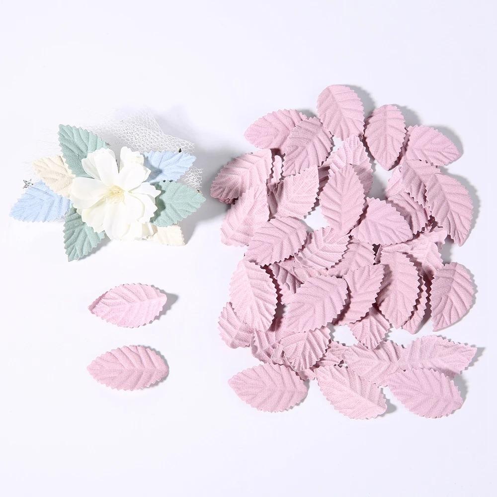 

50 шт. Листья дерева Искусственные листья цветов для украшения дома, комнаты, свадьбы, осенний венок, гирлянда, декор для закладки, DIY аксессуары 50PCS розовый