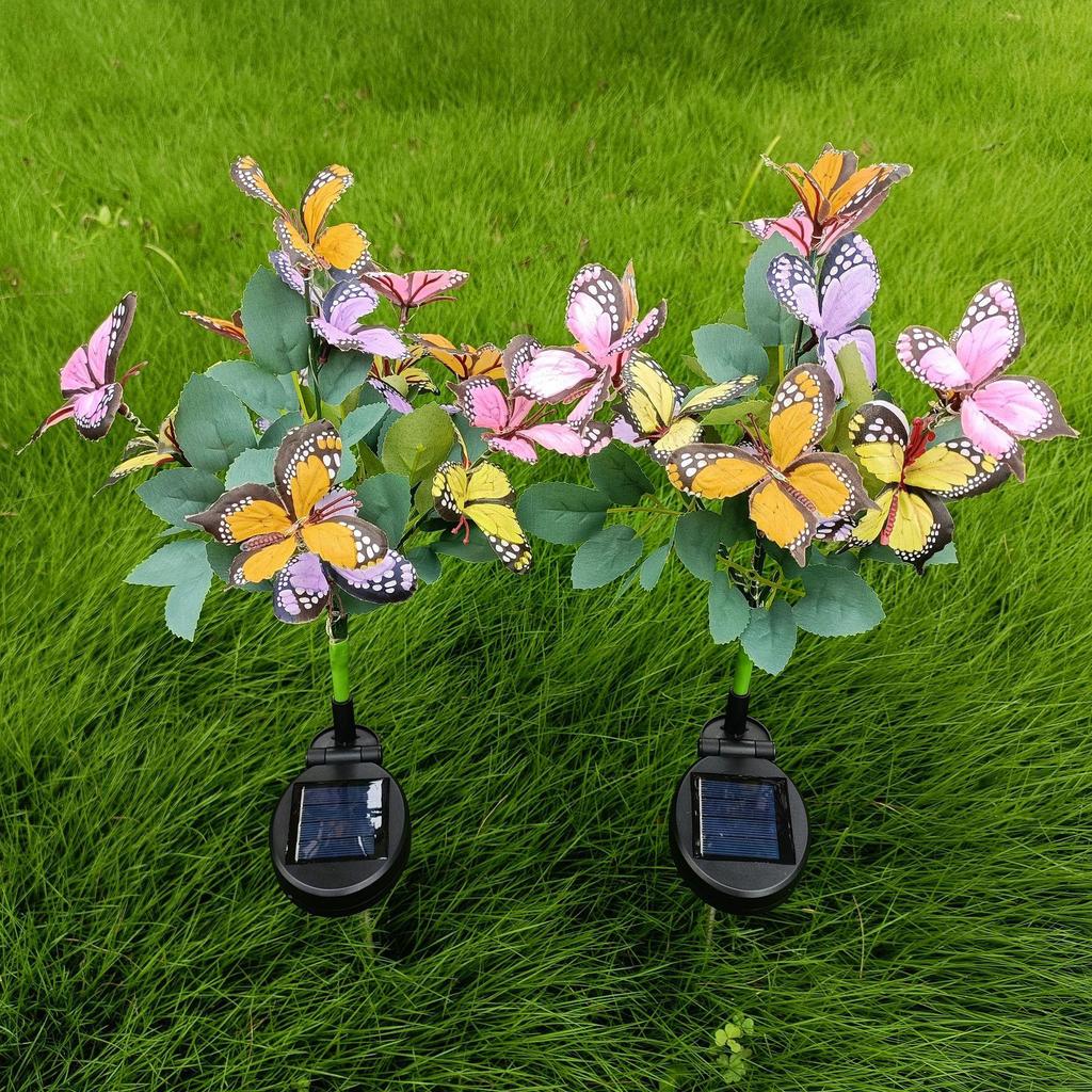 LED Solar Butterfly Flower Lawn Lamp: Waterproof Outdoor Garden Decoration