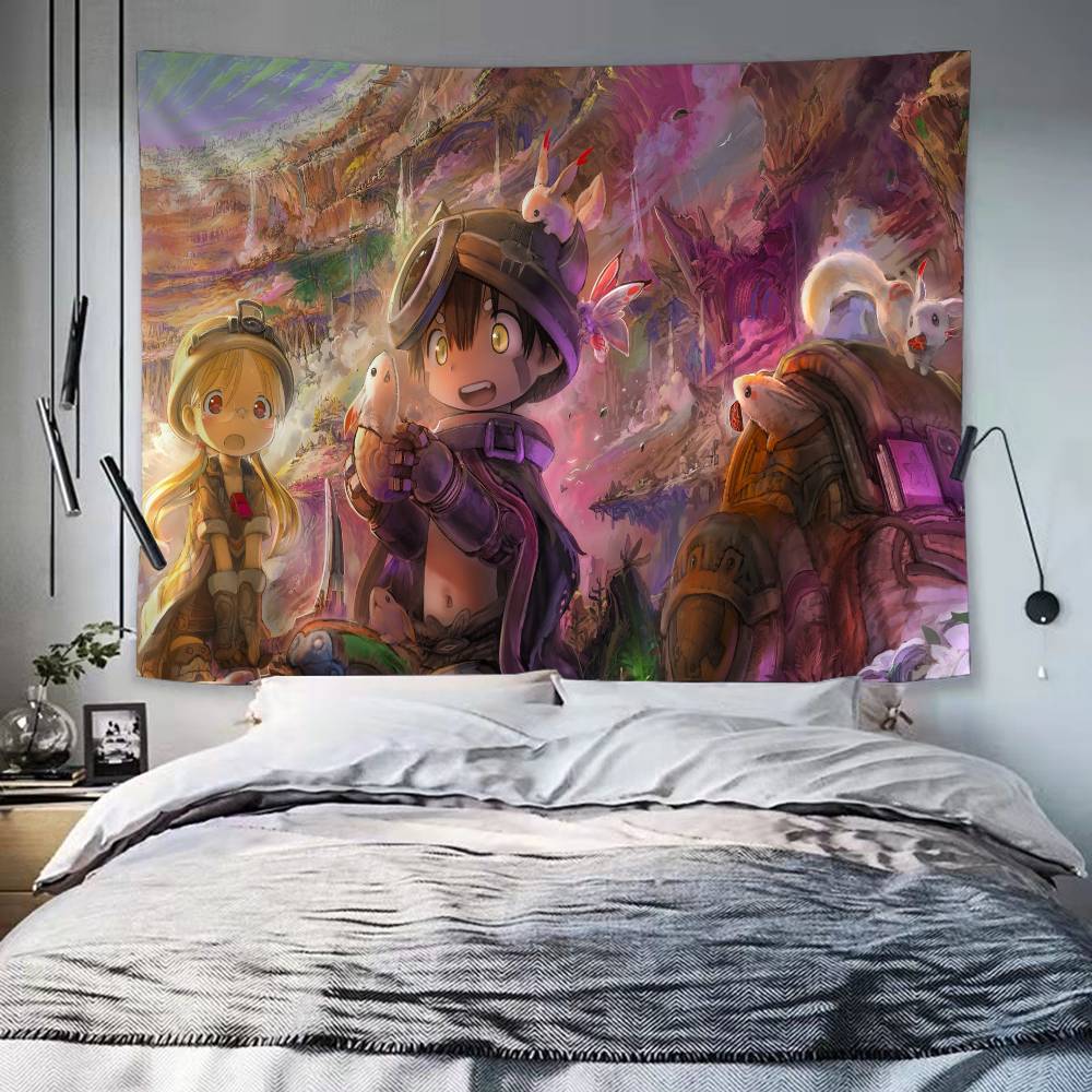 Anime Made In Abyss Cartoon Tapestry Art Science Fiction Room Home Decor Wall Hanging Home Decor