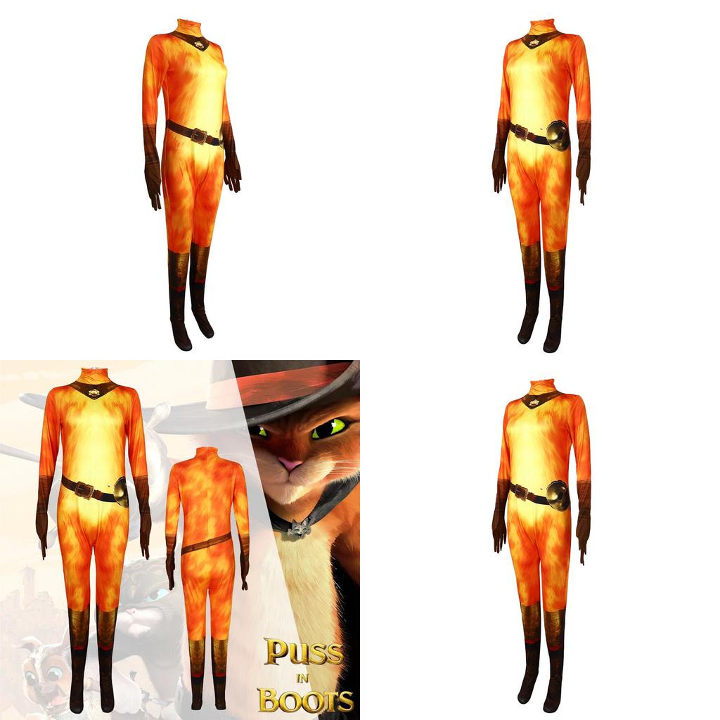 Puss In Boots Cosplay Costume For Costume Party With Polyester Fabric For Kids And Teens