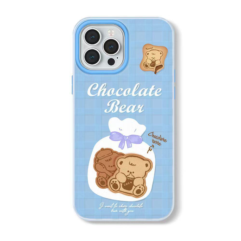 Little Bear Biscuits Cartoon Phone Case for Apple 17 Pro Max/13, Jelly Two-in-One, Drop-Proof.