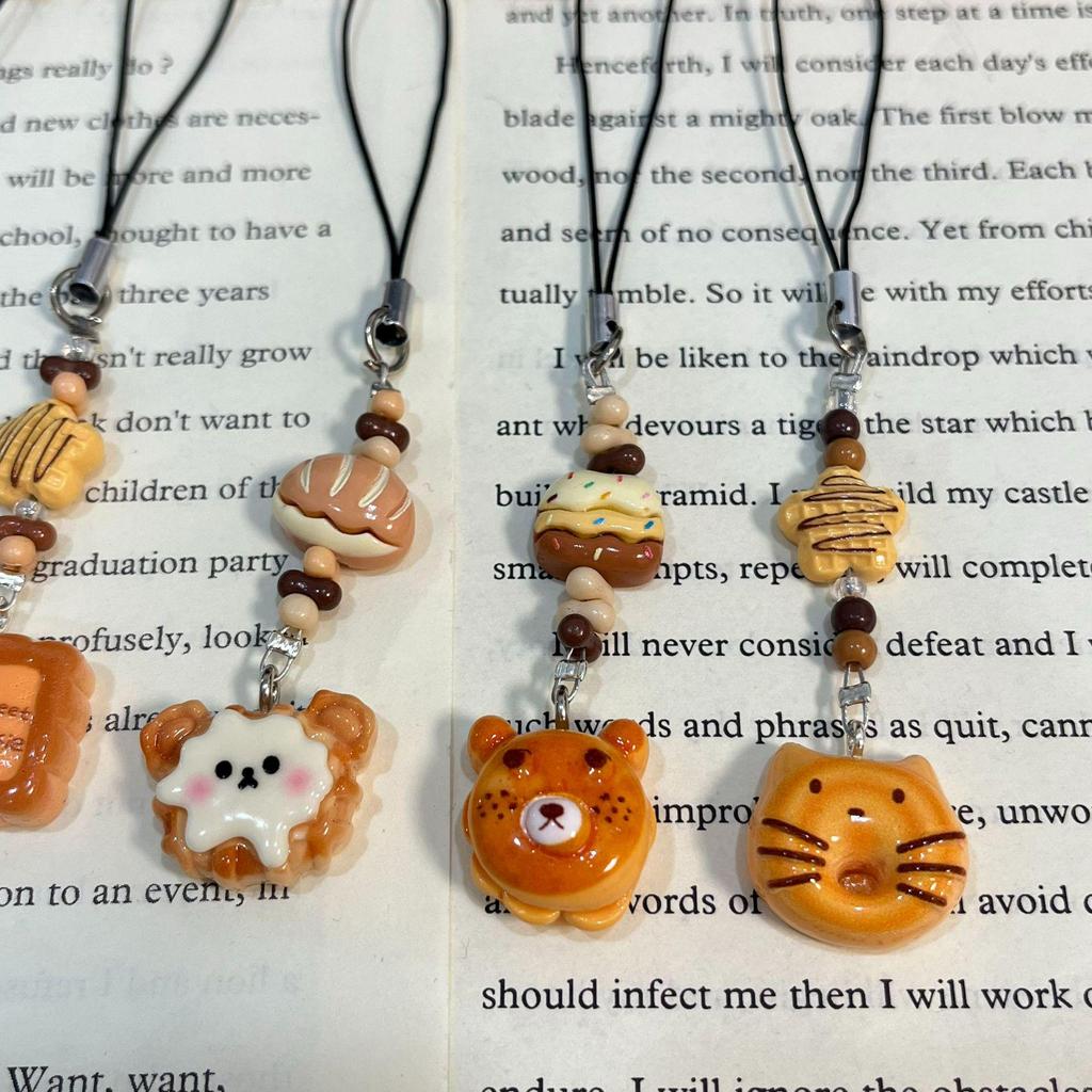 Animal Bread Food Toy Keychain & Cute Pendant Lanyard - Girl's Phone Strap