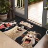 1pc, 2D Flat Printed Alpaca, Cow, and Goat Entryway Doormat, Non-Slip Machine Washable Easy-to-Clean Polyester Mat, Suitable for Home and Outdoor Deco