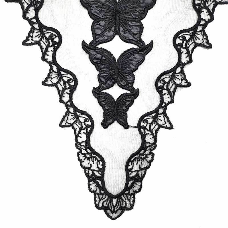 Water-soluble Lace Collar, Mesh Bottom Cloth Embroidered Collar, Colored Lace Embroidered Corsage, Butterfly Flower Fake Collar.