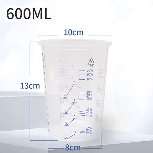 Ntcpefy 20-Piece Plastic Disposable Paint Mixing and Measuring Cups for Resin and Epoxy Injection, 600ml