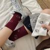 Korean Design Full Of Cat Love Girl Stacking Socks Spring And Autumn Cartoon Academy Style Boneless Stacking Socks