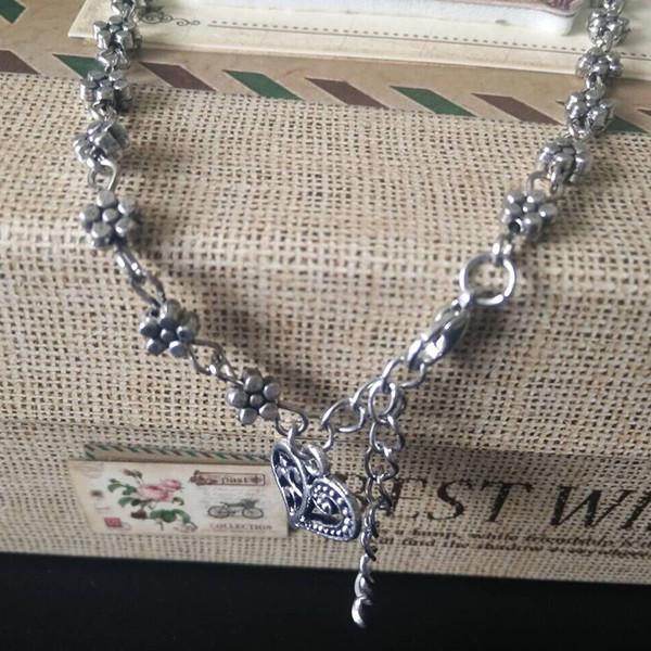 Elegant Women Bead Chain Anklet With Heart And Flower Design For Beach Fashion Jewelry