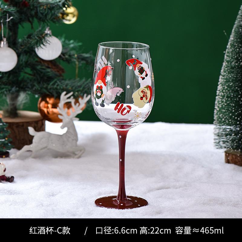 Kristall Rödvinspokal Färgade Glas Vin Glas Målat Glas Whiskeyglas Julklapp