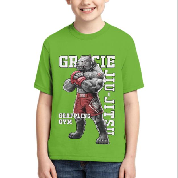 Jiu-Jitsu Grappling Anime Animal Dog Graphic 3D Printed T-Shirt Polyester Kid TShirt Gentle Quick Dry Stretch Childrens T-shirt