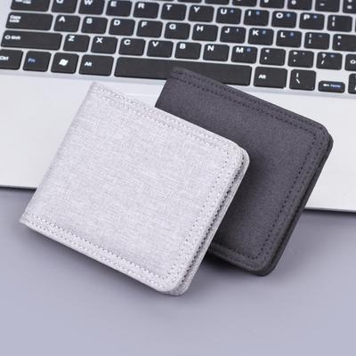 Herren Leder Canvas Reißverschluss Geldbörse & Kartenhalter