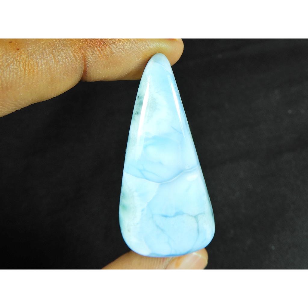 19X40X7MM Natural Blue Larimar Pear Shape Cabochon Loose Gemstone 49Cts. LR-59