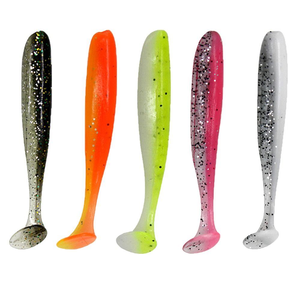 100PCS PVC Swim Bait 7cm 9cm Fishing Lures Durable Paddle Tail Swimbaits Saltwater Fishing