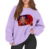Women's Fashion Long Sleeve Print Round Neck Loose Pullover Sweater Top