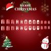Christmas Snowflake French Nail Set Press on Nails Square Short False Nail Easy Wear for Holiday Parties and Gatherings