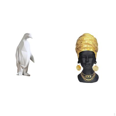 Penguin Woman Resin Figurine Sculpture Creative Animal Statue Decorative Ornament Collectable Craft