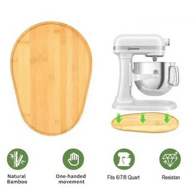 Mixer Slider for KitchenAid Stand Mixer Heavy Duty Bamboo Appliance Sliding Mat Kitchen Countertop Wooden Mixer Moving Tray