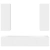 4 Piece TV Cabinet Set White Particleboard