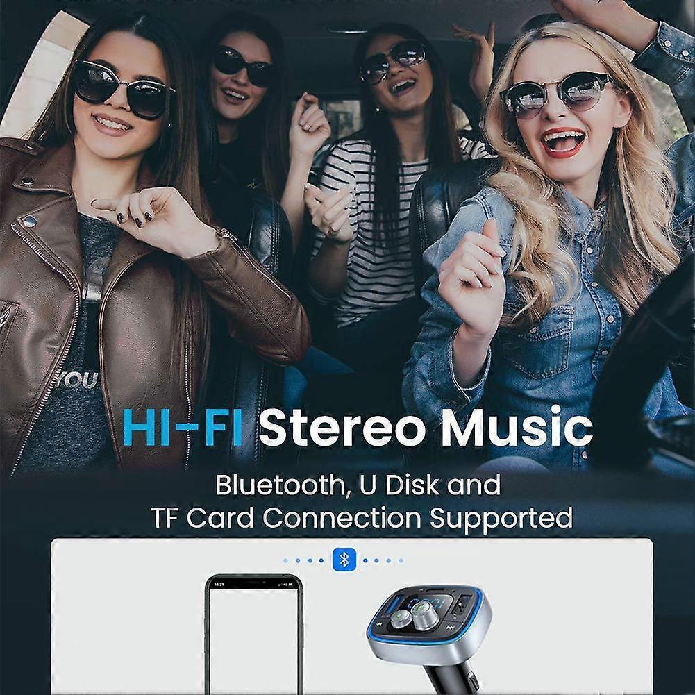 LIHAN USB C Bluetooth Adapter for Car, AUX Wireless FM Radio Transmitter