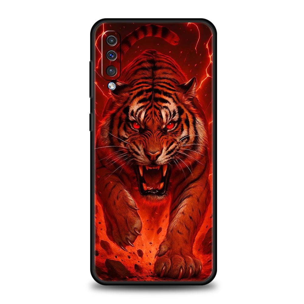 Phone Case for Samsung Galaxy A56 A36 A26 A16 A06 A54 A42 A34 A24 A22 A20 A12 A40 A50 5G Soft TPU Shell Cartoon Tiger Pattern