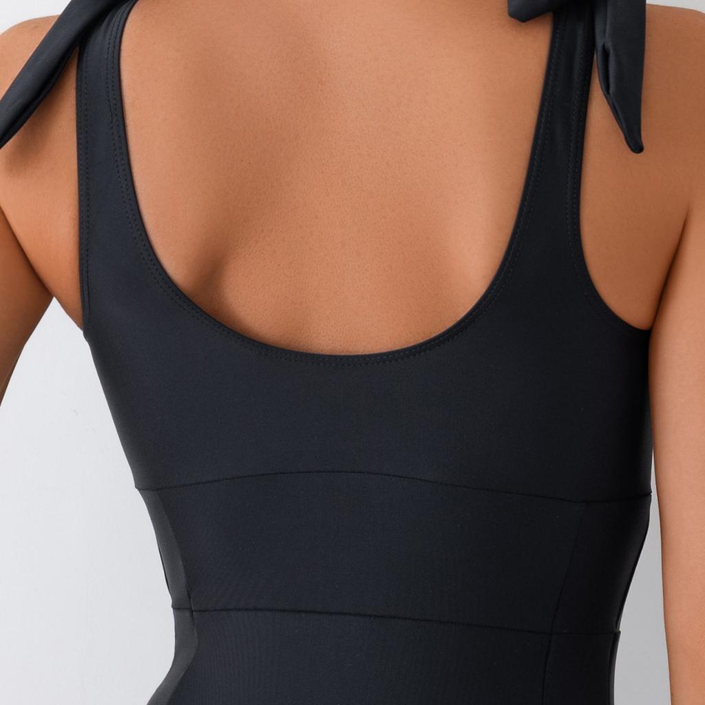 Einteiliger Badeanzug Damen Sexy Bademode Damen Bodys Badeanzug Weiblich Gepolstert Schwimmen Sommer Strandbekleidung Schwarz