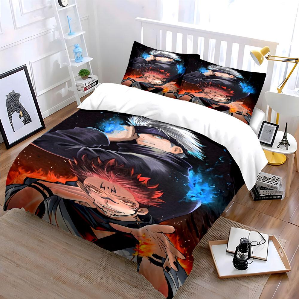 Characters with fire background. Bedding sets Duvet cover sets Duvet covers Pillowcases(1 * Duvet Cover 2 * Pillowcases without duvet insert)