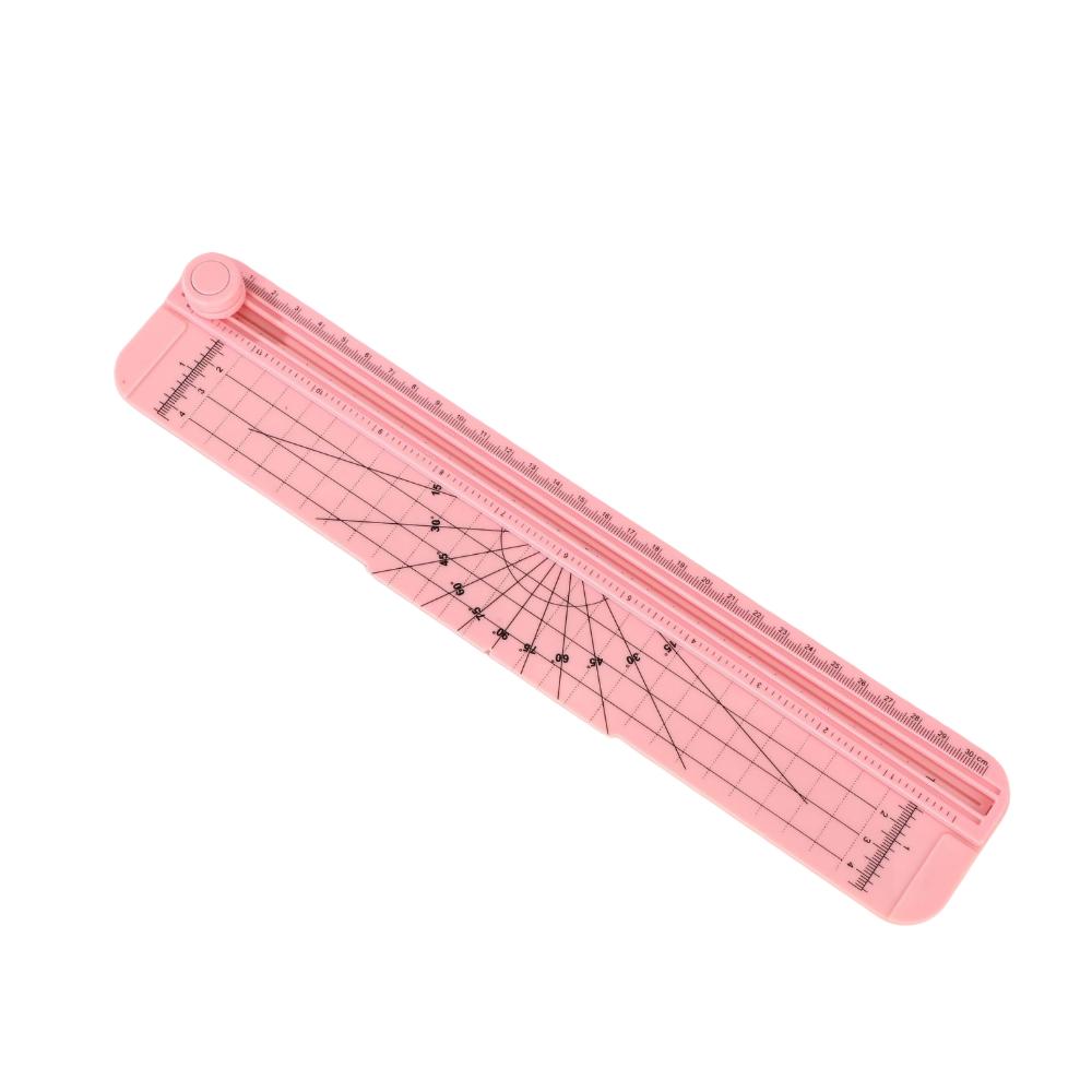 Manual Cutting Paper Cutter Portable Durable Plastic Paper Trimmer Precision Sliding Mini Sliding Trimmer Household Supplies розовый