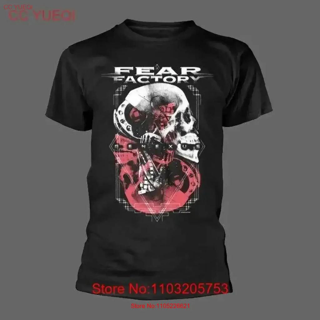 Fear Factory Band T Shirt Genexus Skull Poster Full Sizes Vintage Designer Clothes Homme Casual Comfortable