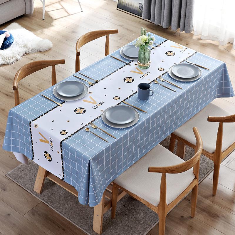 Tablecloth Fabric Waterproof, Anti-Scalding And Oil-Proof, Leave-In Rectangular Pvc Coffee Table Cloth, Dining Table Mat, Desk Student