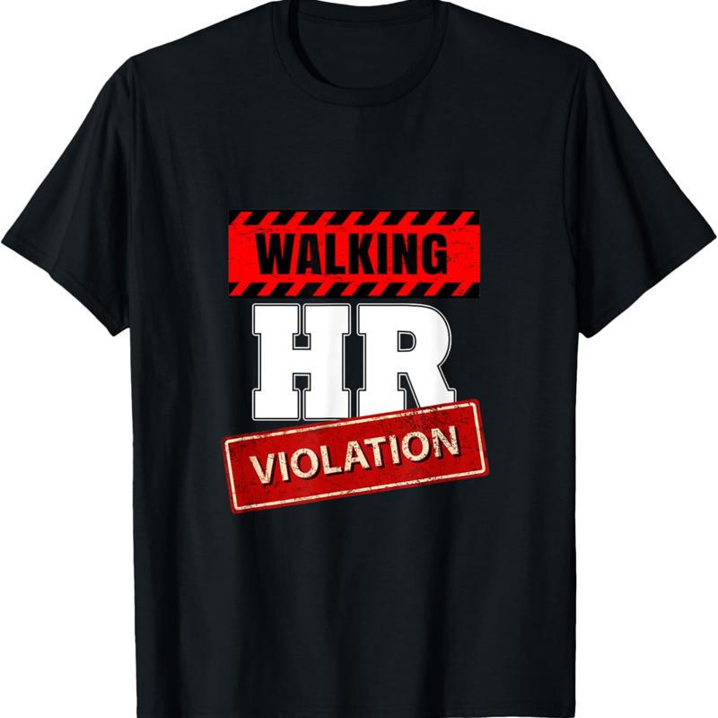 Walking Hr Violation Human Resources T Shirt - Men s Summer Cotton Graphic Tee S разноцветный