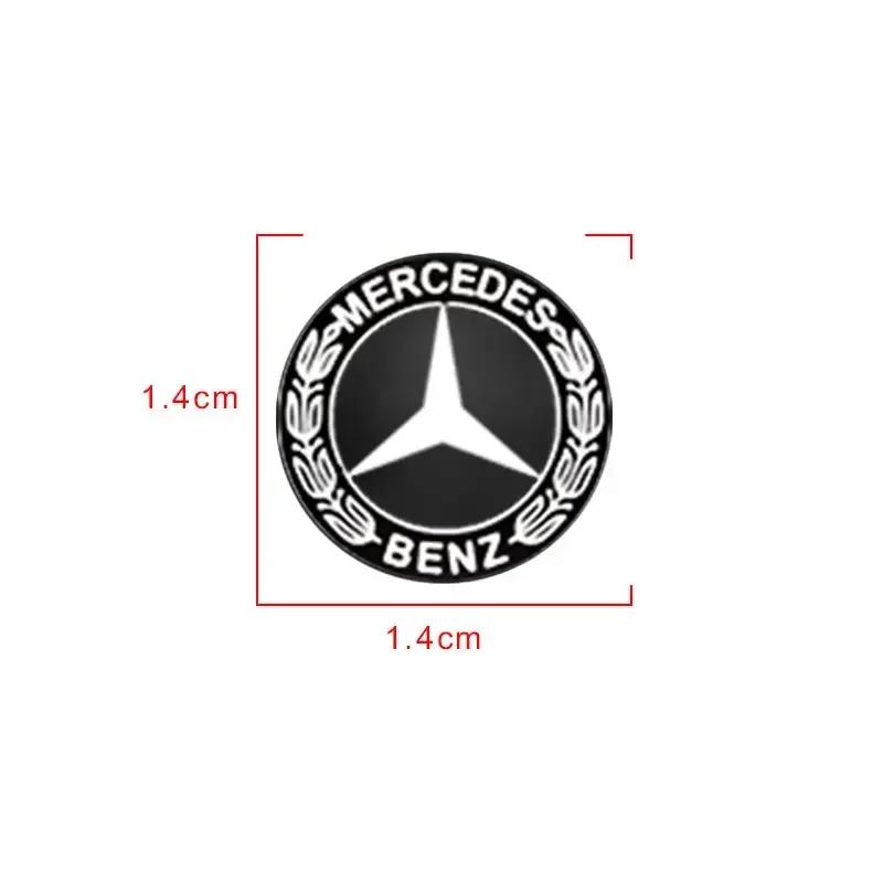 New For Mercedes Benz 11/14mm Aluminum Car Key Badge Sticker For Mercedes Benz W203 W204 W211 W210 W124 AMG W202 W212 W220 W205