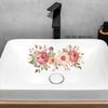 Fresh Peony Flower Bed Bathroom Decoration and Beautification Wall Stickers