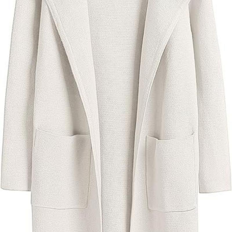 

Осенне-зимнее женское модное повседневное шерстяное пальто с лацканами S белый