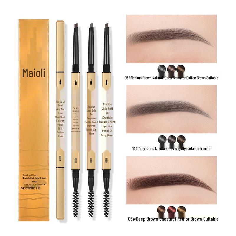 Ultra-Fine 3D Smudge-Proof Double-Ended Eyebrow Pencil with Triangle Tip