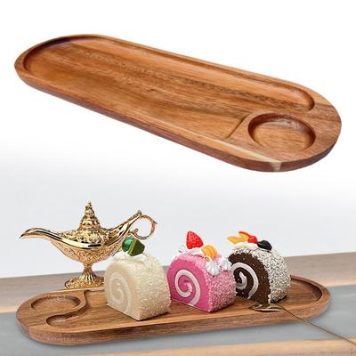 Dessert Plate Wood Serving Tooth Organizer Starters Tablet Modern
