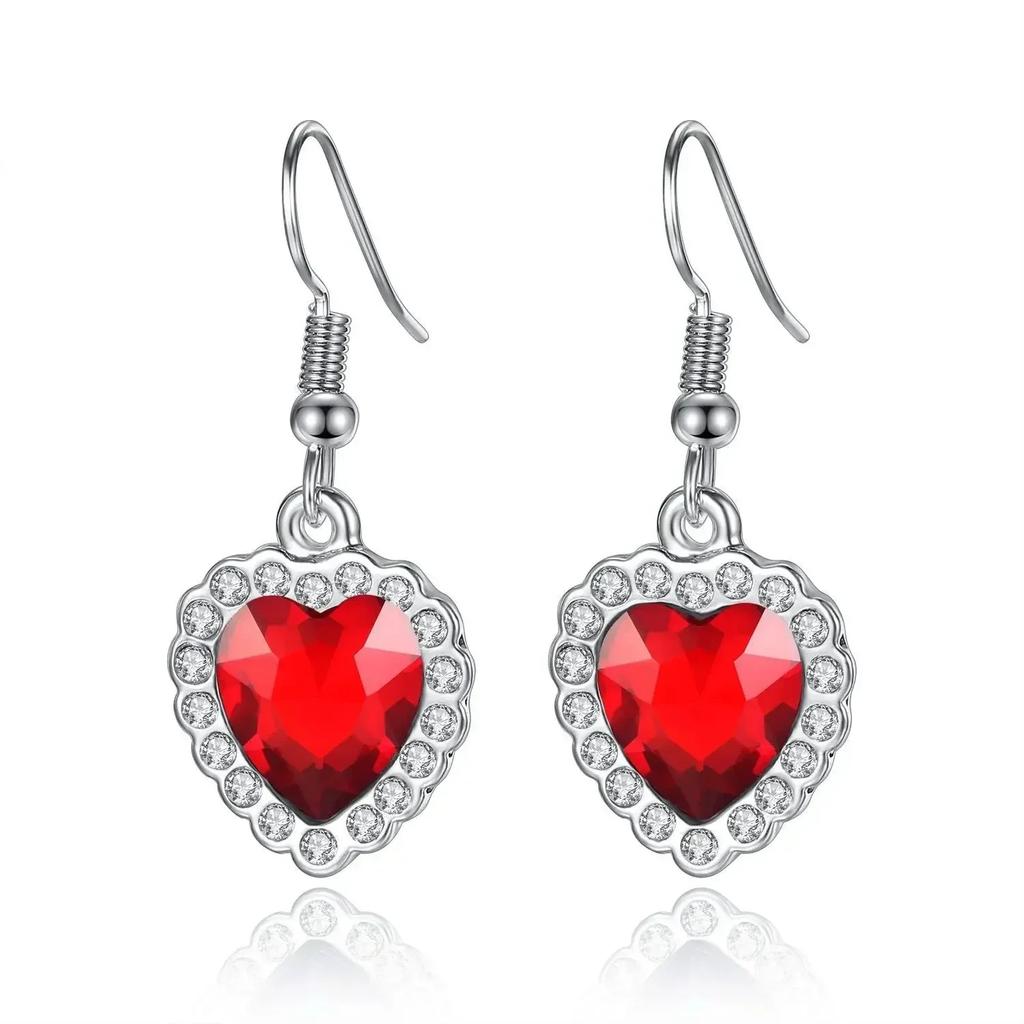 Titanic Heart Of The Ocean Necklace For Women Blue And Red Crystal Chain Fashion Party Jewelry Gift