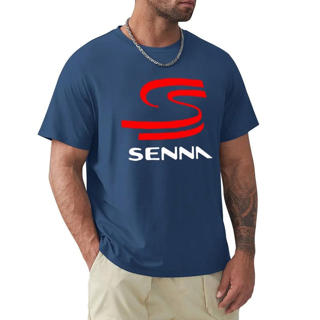 Nova Camiseta de Corrida F-1 AYRTON SENNA Masculina Marca Camiseta Homens Verão Algodão