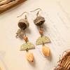 Retro natural plant earrings handmade creative niche acorn fruit long fringed design women's earrings