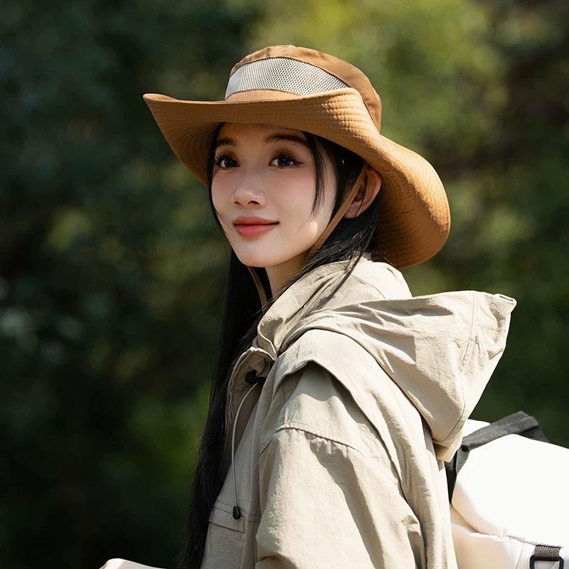Outdoor mountaineering camping sun protection hat women's UV protection sun hat summer light breathable sun hat men