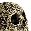 Halloween Tischdekorationen Kreative Totenkopfblumen Skulptur, Menschlicher Kopf Skelett Statue, Sammlerfigur Geschenke für Erwachsene Heimdeko,
