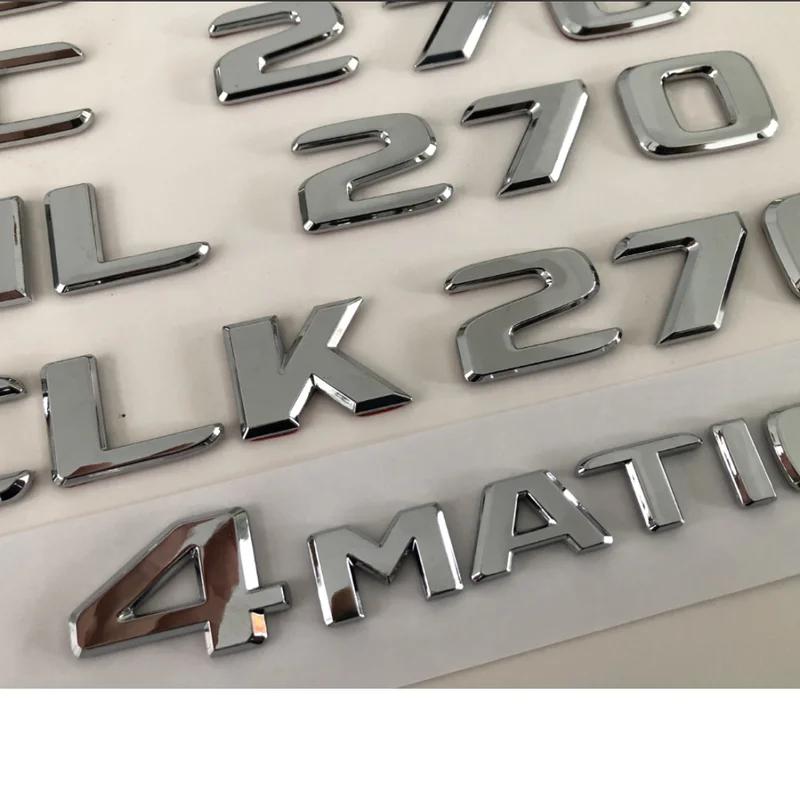 Lettere Cromate Emblemi Posteriori per Baule Targhetta Nome per Mercedes Benz A170 B170 C270 E270 G270 ML270 CLK270 GLK270 SLK270 4MATIC TN2