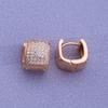 MINTHA Clip Earrings Trendy Fashion Jewelry Square Cubic Zirconia Stud Earrings For Women Rose Gold Color Earrings