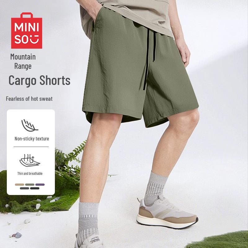 MINISO Men s American Retro Casual Bermuda Shorts L