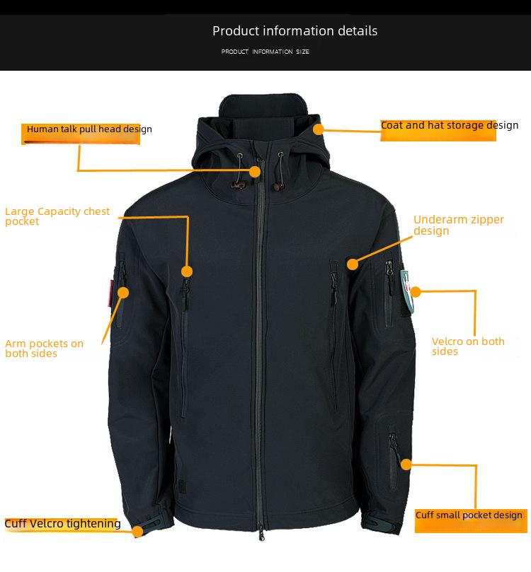 Men's 3-in-1 Tactical Soft Shell Jacket - Thickened, Windproof, Warm.