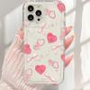 Full Screen Pink Bow Love Applies To Apple 17 Mobile Phone Case iPhone16/15/14 Transparent Airbag Case 13