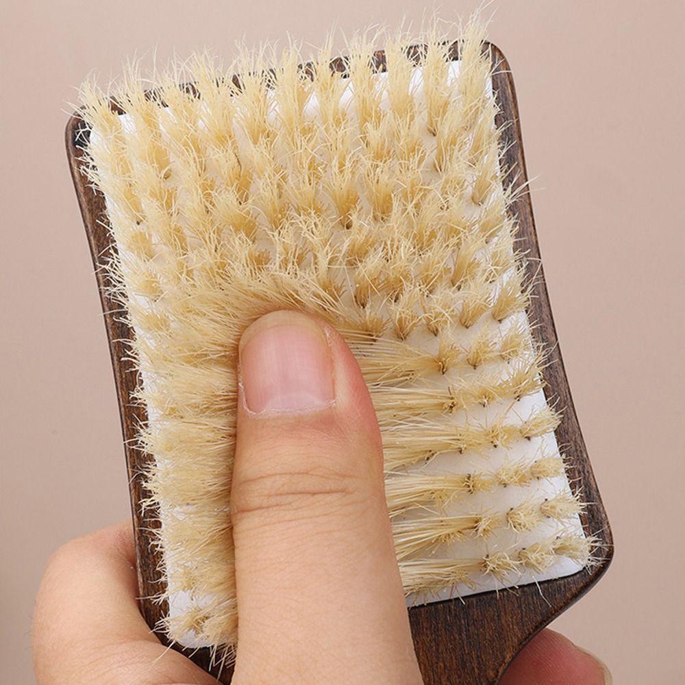 Wood Long Handle Hair Brush Soft Bristles Shower Back Scrub Bath Brush Skin Cleanser