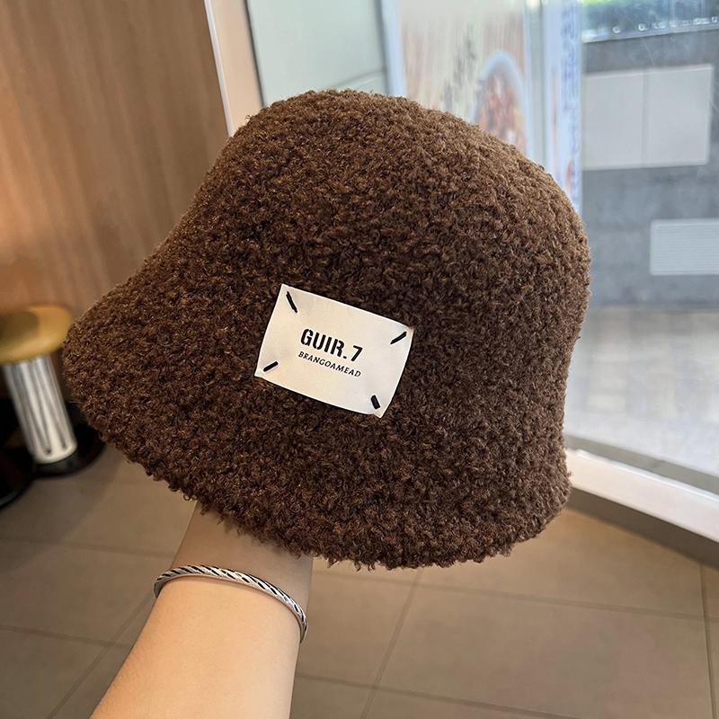 

Буквенная шляпа-ведро из овечьей шерсти, новая осенне-зимняя теплая шляпа-ведро, подчеркивающая лицо, маленькая куполообразная шляпа-ведро, женская модная Adult (54-58cm)